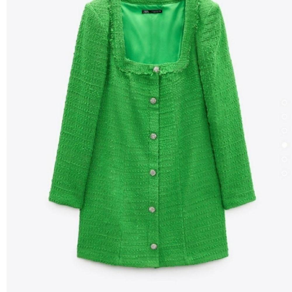 NWT - Green Zara Textured Dress